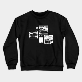 TOYOTA COROLLA AE86 LEVIN Black 'N White Archive (Black Version) Crewneck Sweatshirt